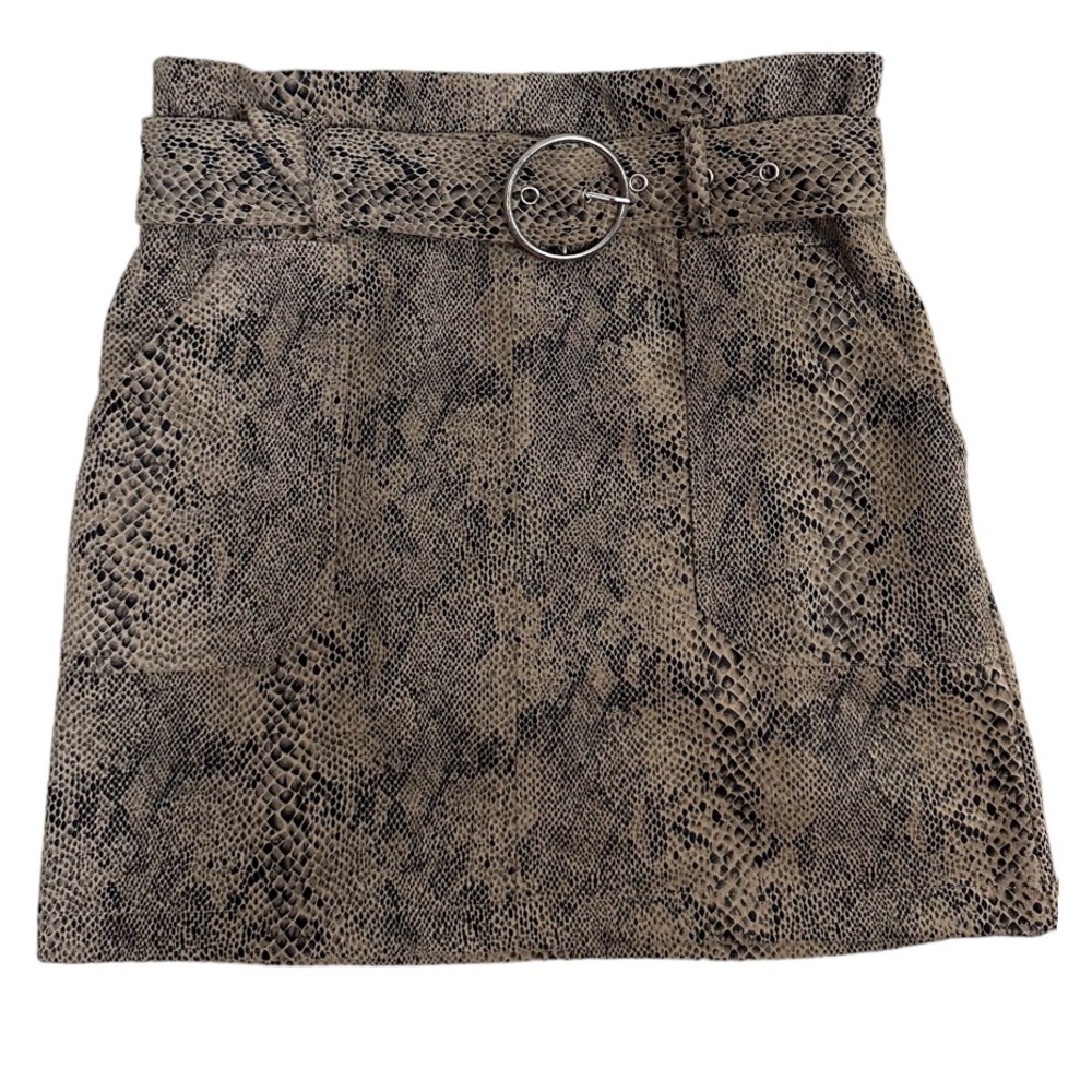 Haute Monde snake print belt skirt Sz M